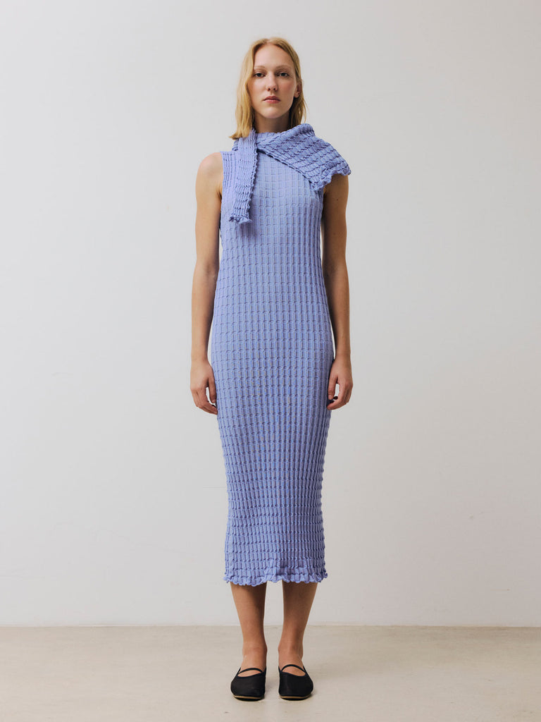 Udon Pleated Long Dress | Organic Makò Cotton