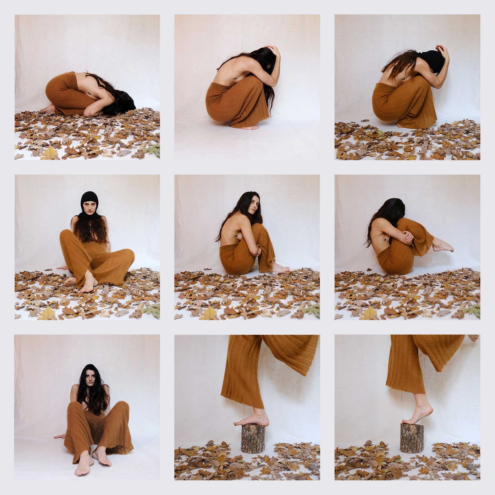 Charlotte’s self-portrait wearing the SHOJI pants in Curry.