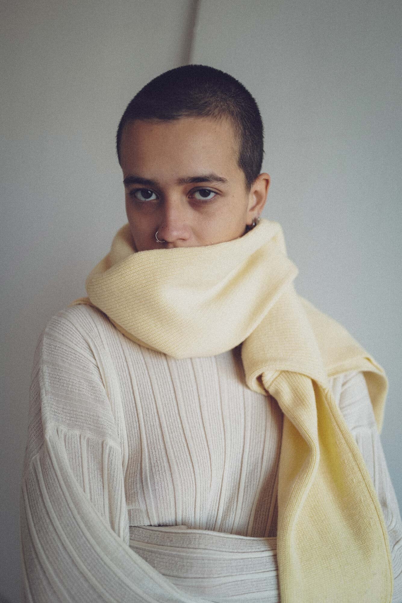 NOTO sweater in Chalk and SUTEREO sweater in Butter.